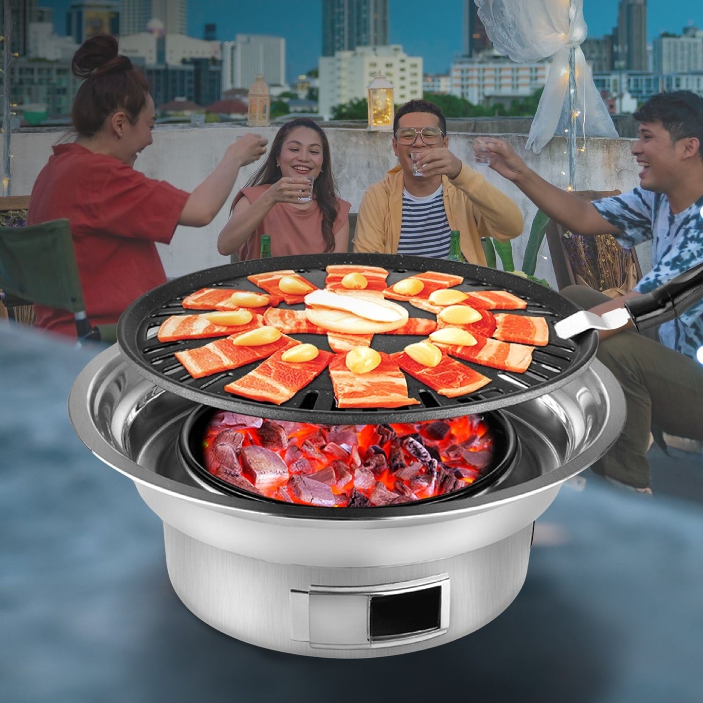 Charcoal BBQ Grill Camping Stove 